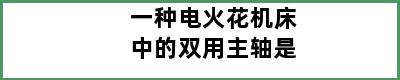 一种电火花机床中的双用主轴是