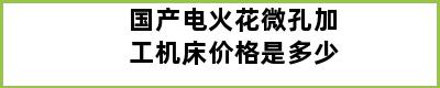 国产电火花微孔加工机床价格是多少