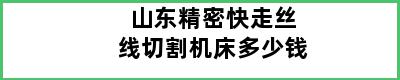 山东精密快走丝线切割机床多少钱