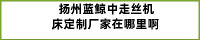 扬州蓝鲸中走丝机床定制厂家在哪里啊