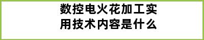 数控电火花加工实用技术内容是什么