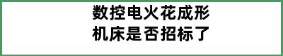 数控电火花成形机床是否招标了