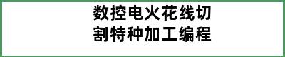 数控电火花线切割特种加工编程