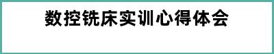 数控铣床实训心得体会