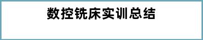 数控铣床实训总结