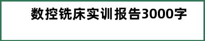 数控铣床实训报告3000字