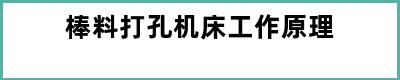 棒料打孔机床工作原理