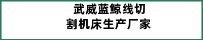 武威蓝鲸线切割机床生产厂家