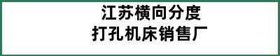 江苏横向分度打孔机床销售厂