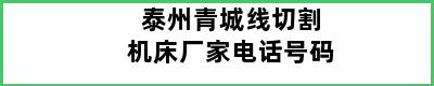 泰州青城线切割机床厂家电话号码