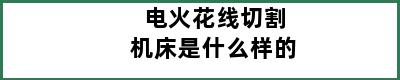 电火花线切割机床是什么样的