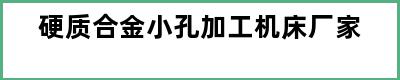 硬质合金小孔加工机床厂家