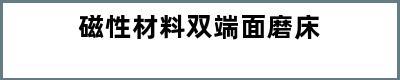 磁性材料双端面磨床