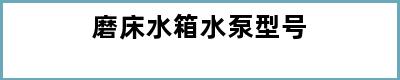 磨床水箱水泵型号