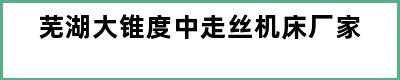 芜湖大锥度中走丝机床厂家