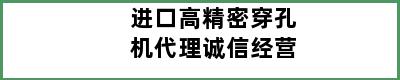 进口高精密穿孔机代理诚信经营