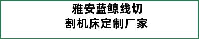 雅安蓝鲸线切割机床定制厂家