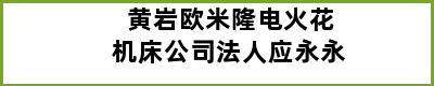 黄岩欧米隆电火花机床公司法人应永永