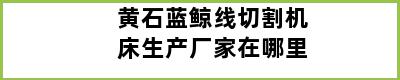 黄石蓝鲸线切割机床生产厂家在哪里